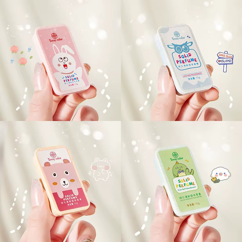 Flower Fragrances Peach Solid Perfumes Balm Women Men Mini Portable Mild Lasting Aroma Deodorant Fragrances Body Antiperspirants