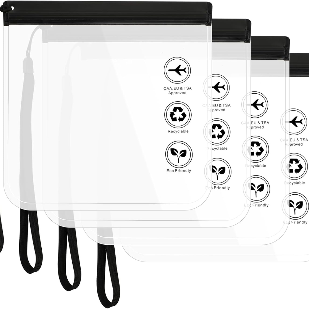 TSA-Approved Clear Toiletry Bags (4-Pack)