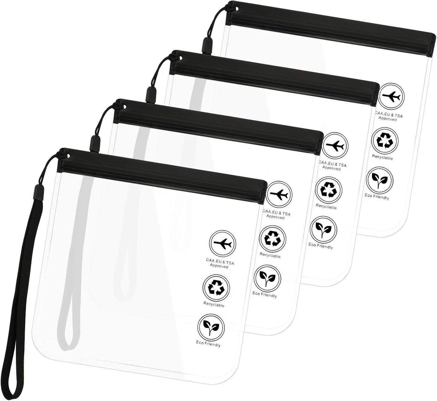 TSA-Approved Clear Toiletry Bags (4-Pack)