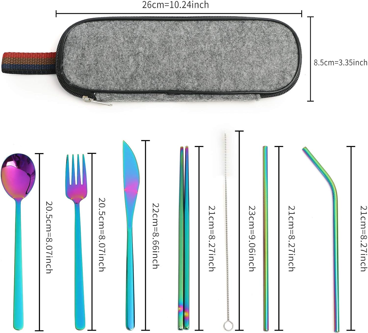 8-Piece Rainbow Stainless Steel Flatware Set