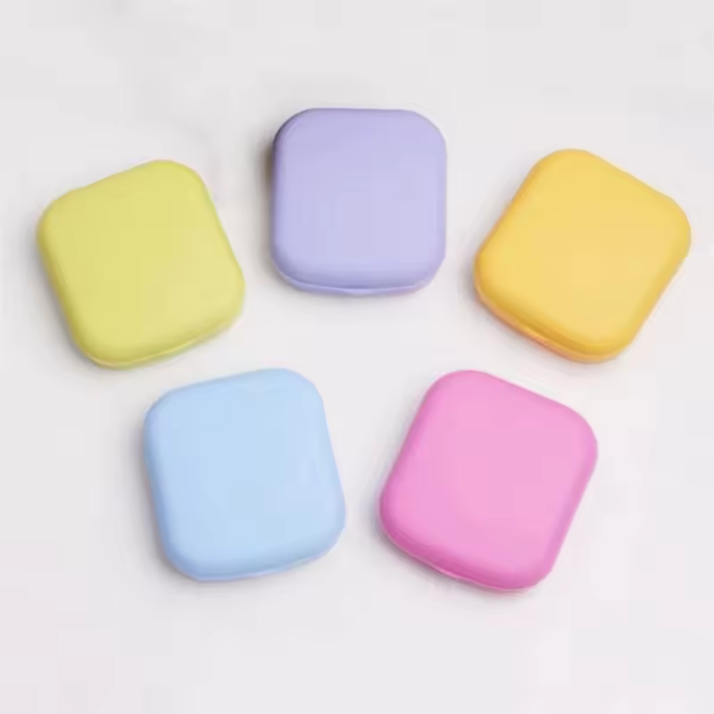 Mini Square Contact Lens Case with Mirror