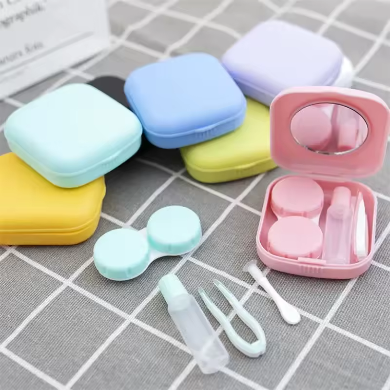 Mini Square Contact Lens Case with Mirror