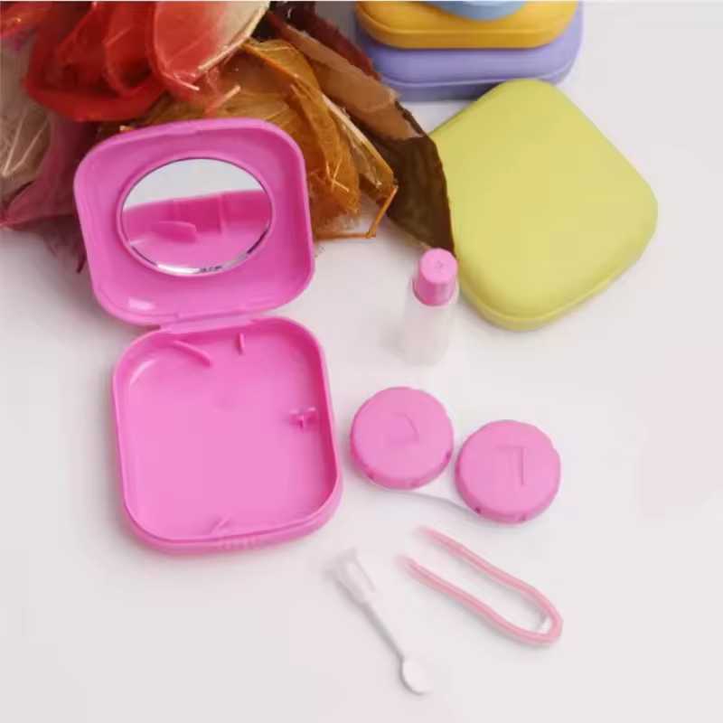 Mini Square Contact Lens Case with Mirror