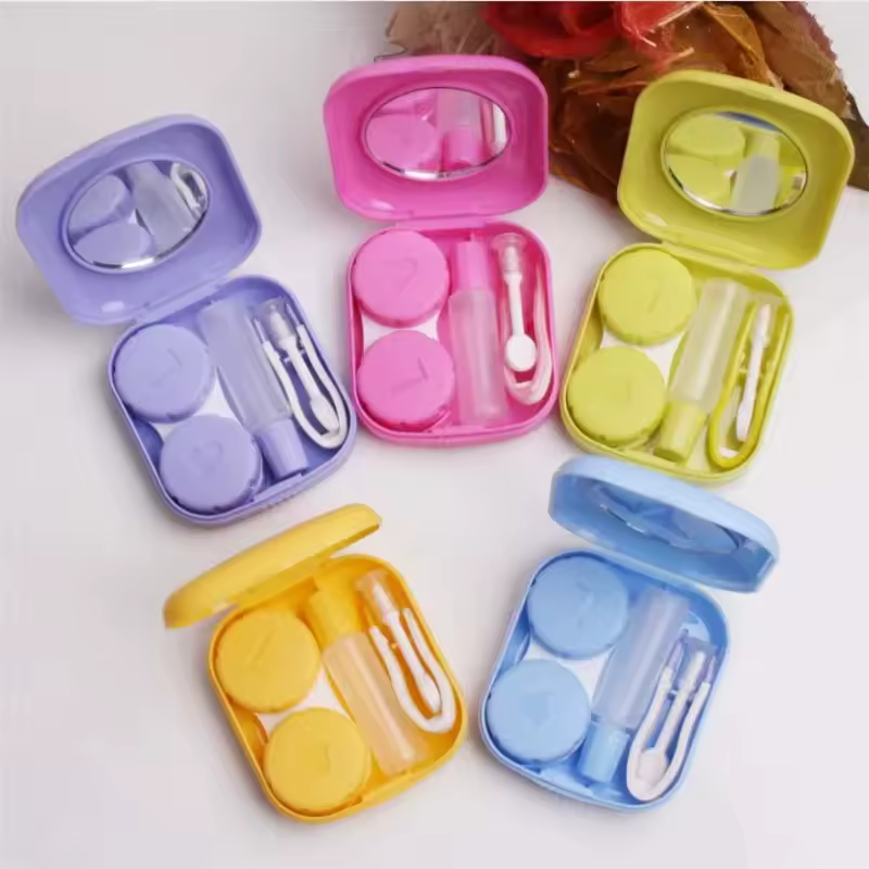 Mini Square Contact Lens Case with Mirror