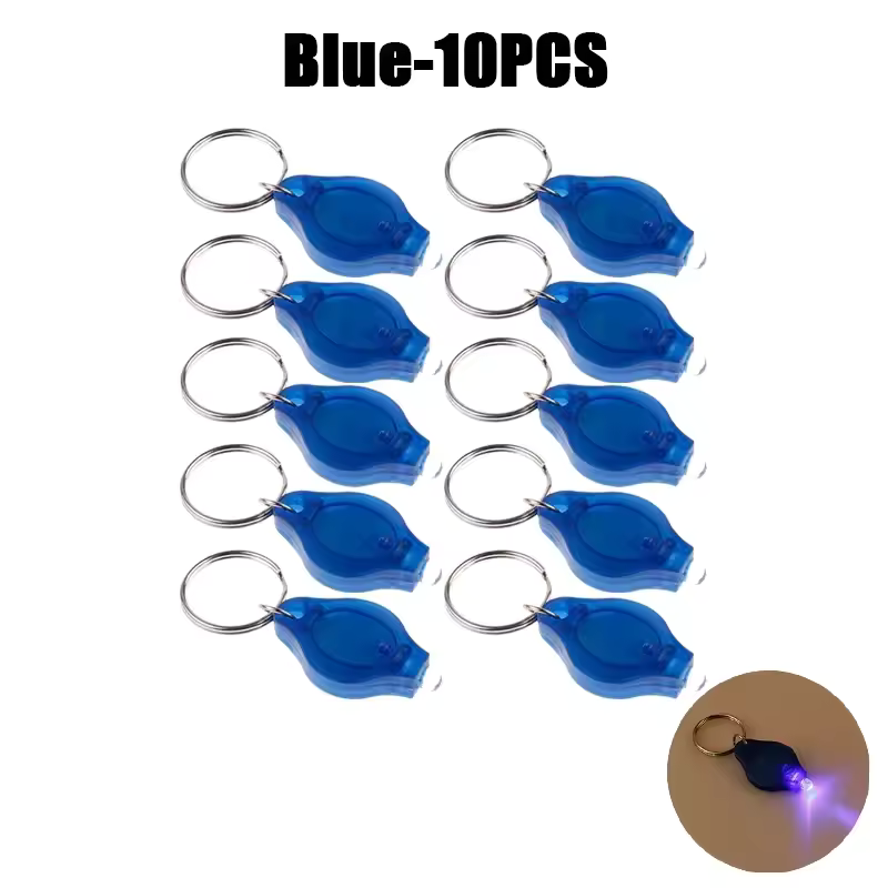 100-Pack Mini LED UV Keychain Flashlights