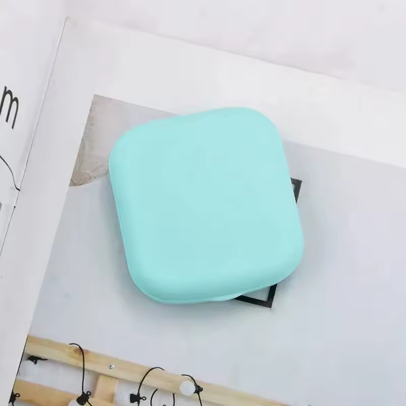 Mini Square Contact Lens Case with Mirror