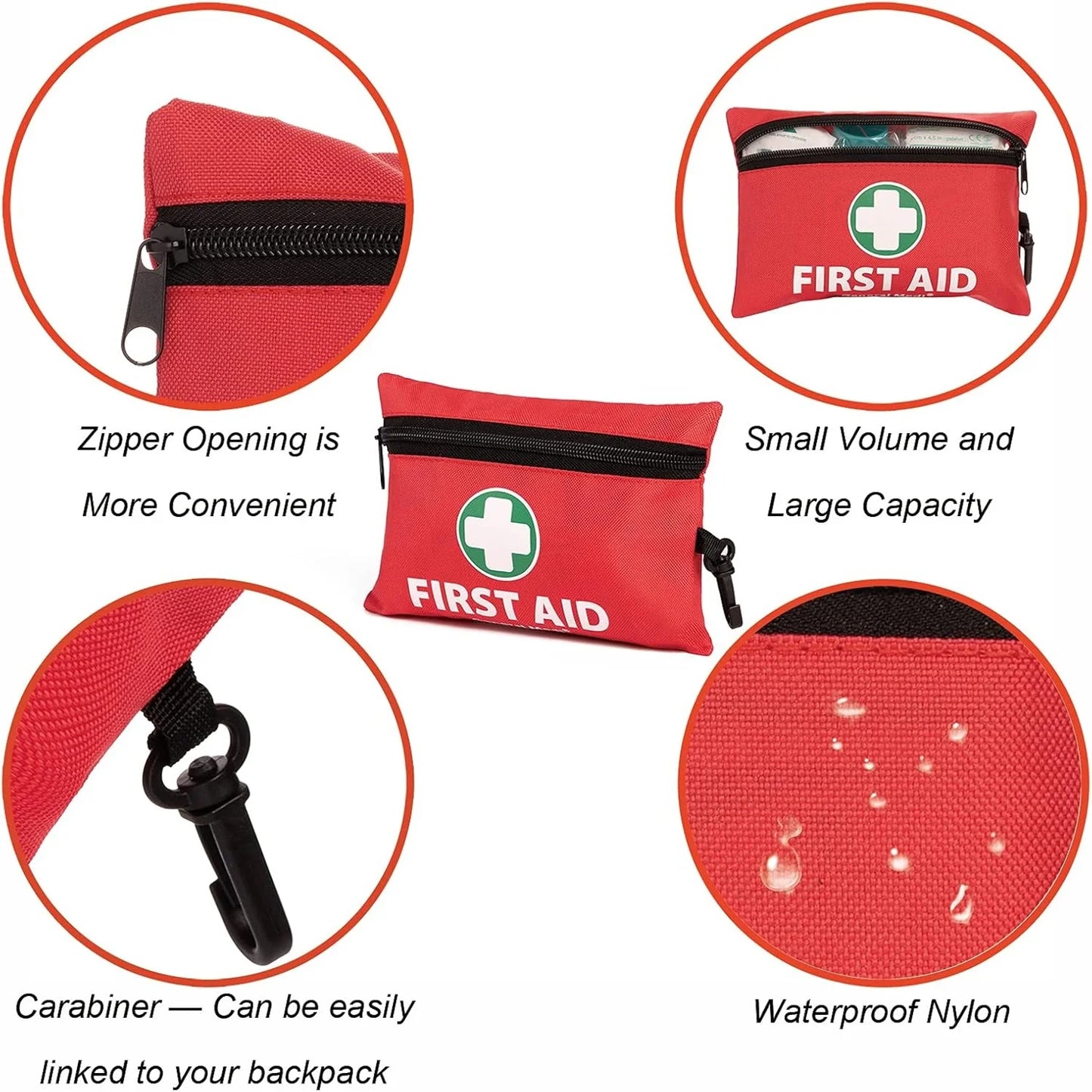 110 Pieces Small First Aid Kit for Travel, Home, Office, Vehicle