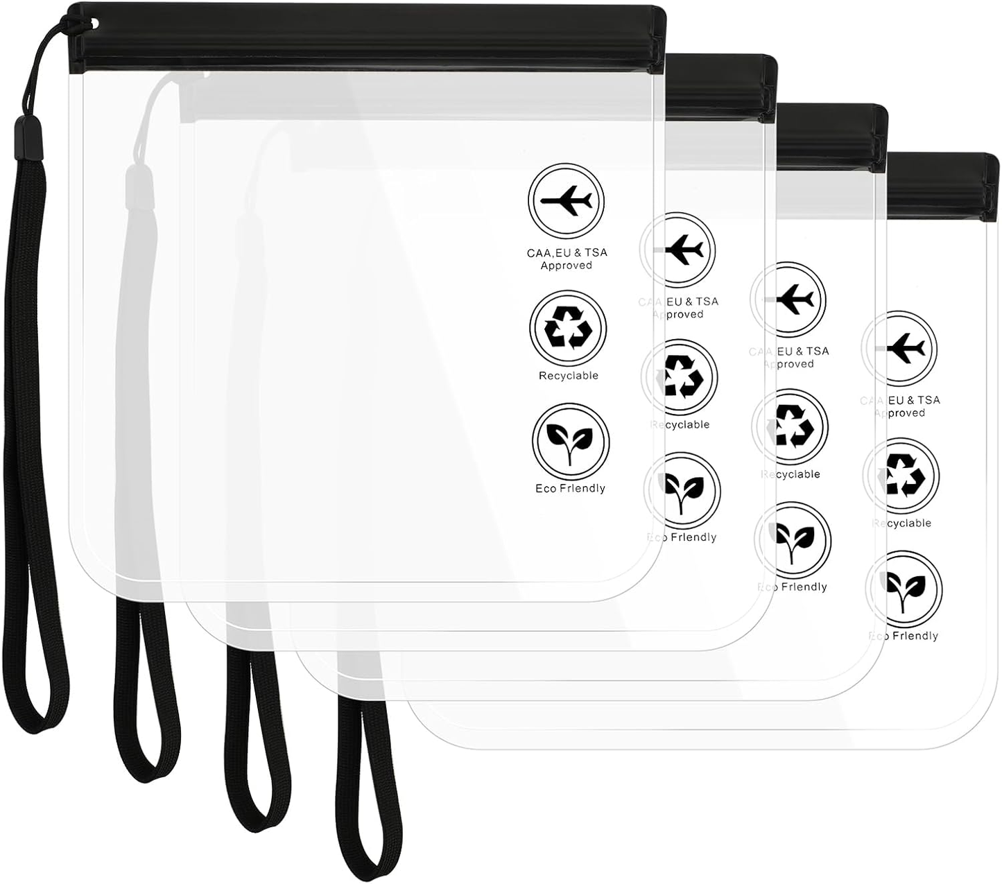 TSA-Approved Clear Toiletry Bags (4-Pack)