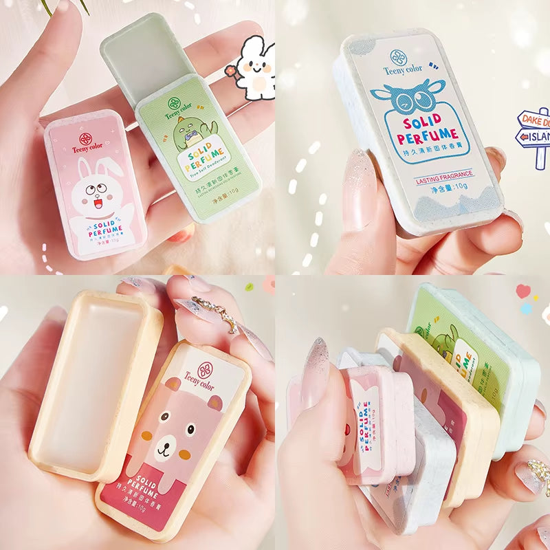 Flower Fragrances Peach Solid Perfumes Balm Women Men Mini Portable Mild Lasting Aroma Deodorant Fragrances Body Antiperspirants