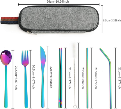 8-Piece Rainbow Stainless Steel Flatware Set