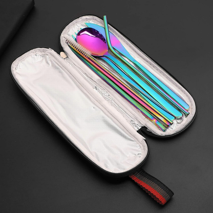 8-Piece Rainbow Stainless Steel Flatware Set