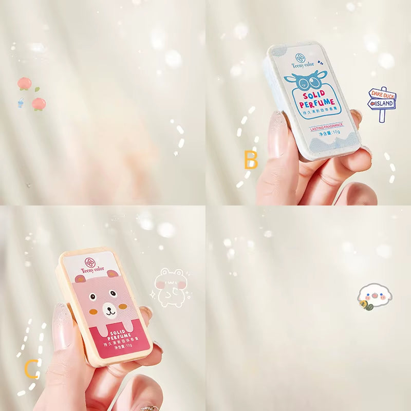 Flower Fragrances Peach Solid Perfumes Balm Women Men Mini Portable Mild Lasting Aroma Deodorant Fragrances Body Antiperspirants